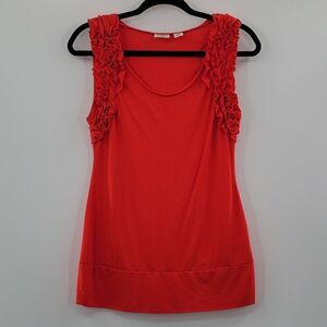 3 For$20 Cato Orange w/ruffled sleeveless  top size S
